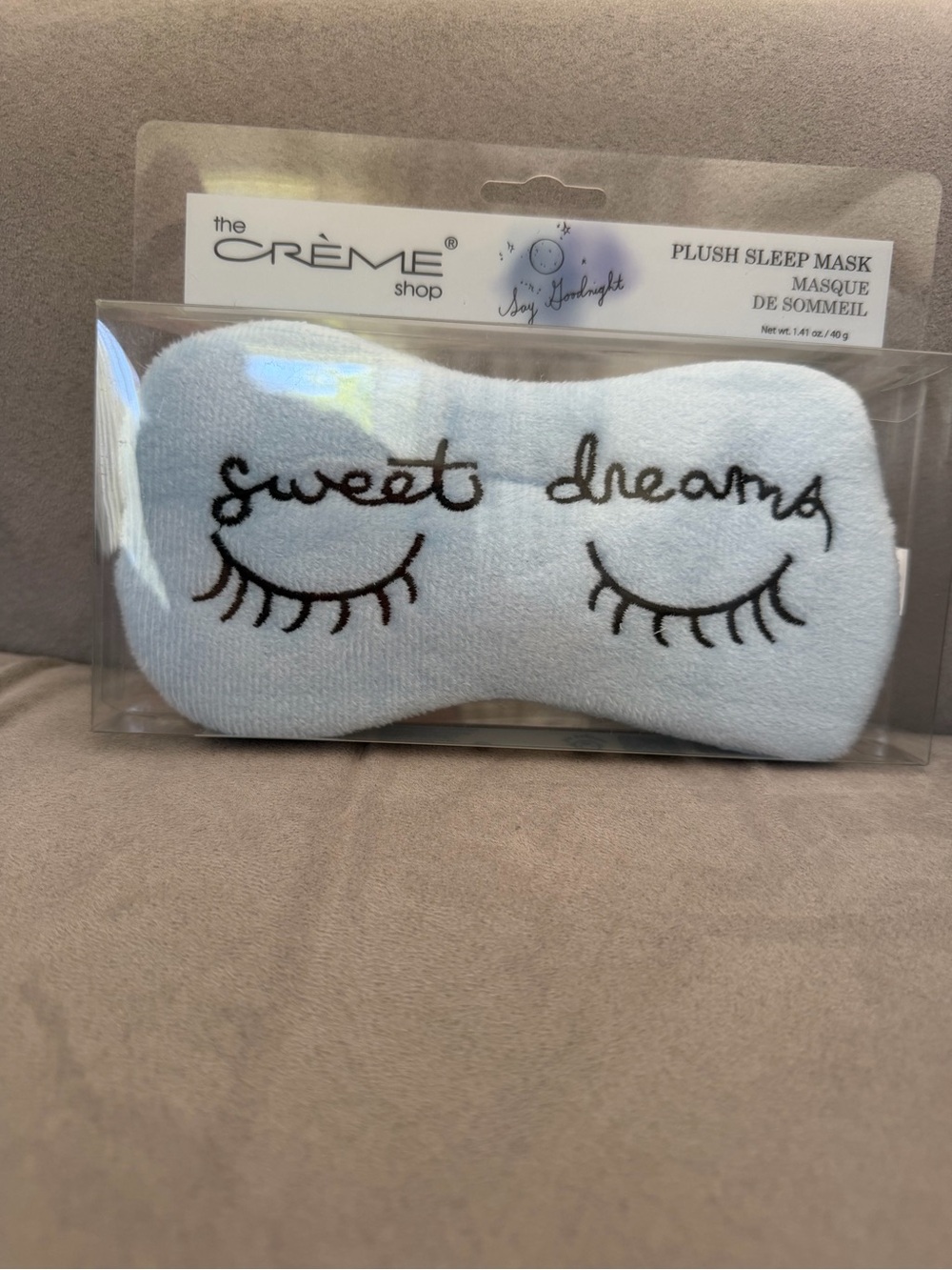 The Creme shop Plush 'Sweet Dreams' Sleep Mask - Light Blue